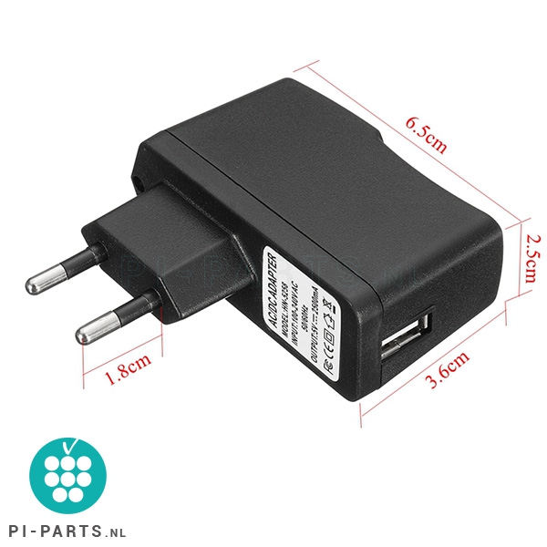 Adapter - 2,5 Ampère met USB-aansluiting