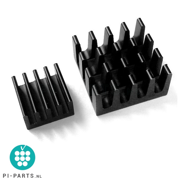 Heatsinks - koelelementen | 2 x zwart aluminium