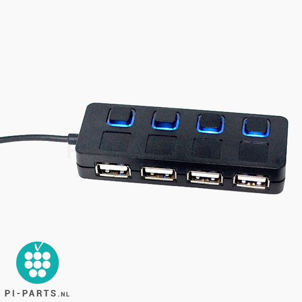 USB HUB | 4 poorten met aan- en uitschakelaar