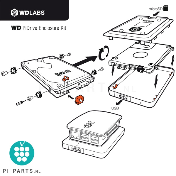 PiDrive behuizing | enclosure kit