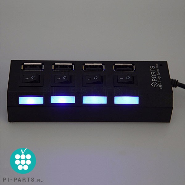 USB HUB | 4 poorten met tuimelschakelaar