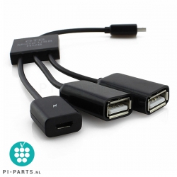 USB naar micro USB (OTG) HUB | 3 in 1