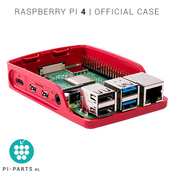 Officiële behuizing voor Raspberry Pi 4B (rood/wit)