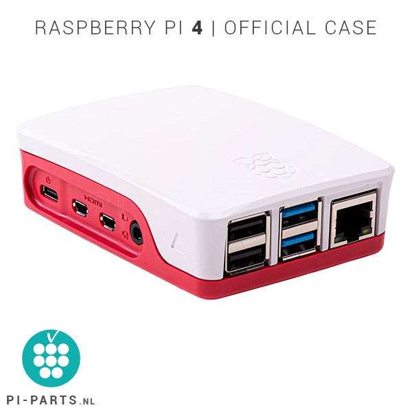 Officiële behuizing voor Raspberry Pi 4B (rood/wit)