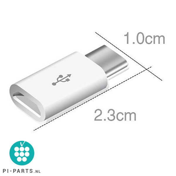 Micro-USB naar USB-C adapter voor Raspberry Pi 4