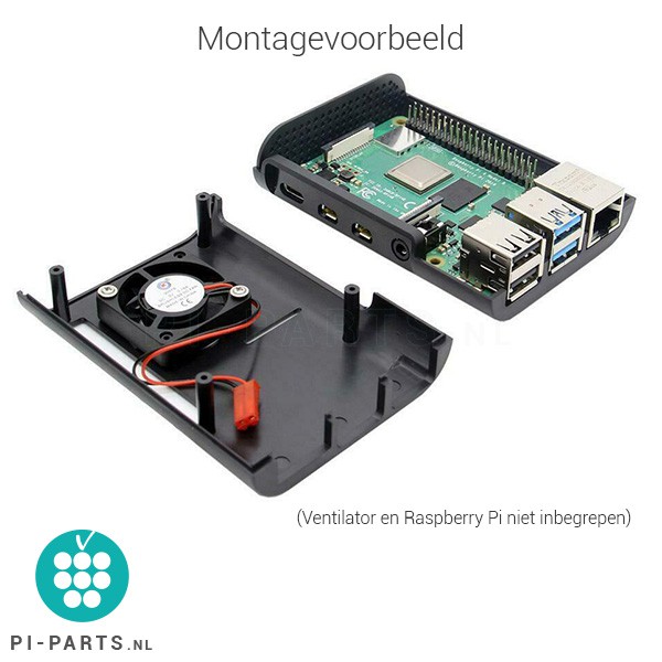 Behuizing ‘Ovaal’ voor Raspberry Pi 4B (gereed voor ventilator)